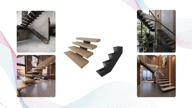 Angle ARC floating stair beam configuration in Hempstead
